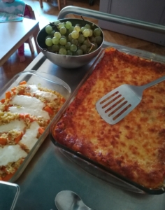 Lasagne au potimaron & gratin de légume au fromage de brebis